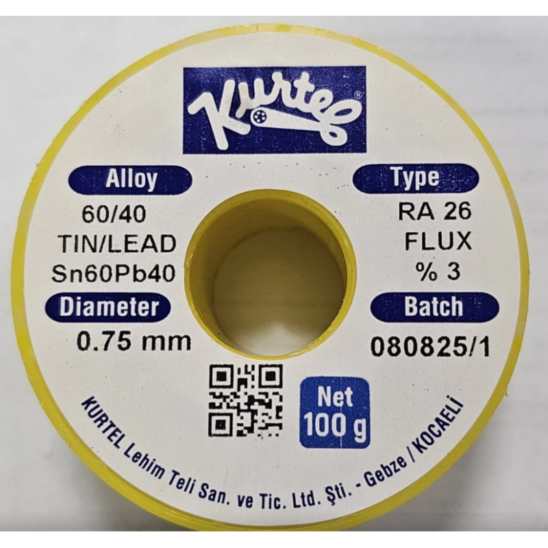 KURTEL LEHİM TELİ 60/40 100 GR. 0,75MM