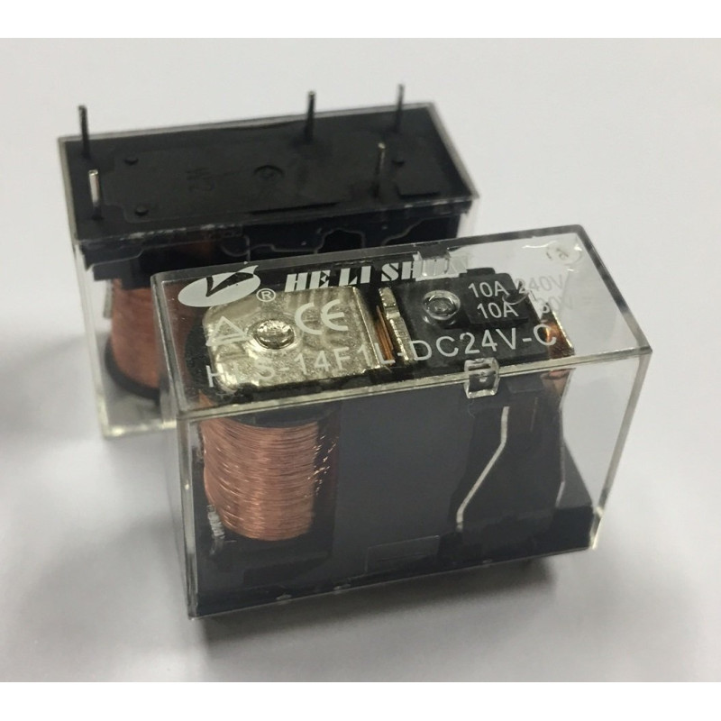 24V 10A TEK KONTAK ŞEFFAF RÖLE 5 PİN ( HLS-14F1L-DC24V-C )